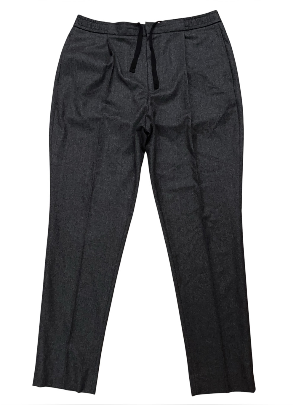 Officine Generale Wool Pants Mens Eu 54 Us 36x32 Dress Pleated Drawstring Gray